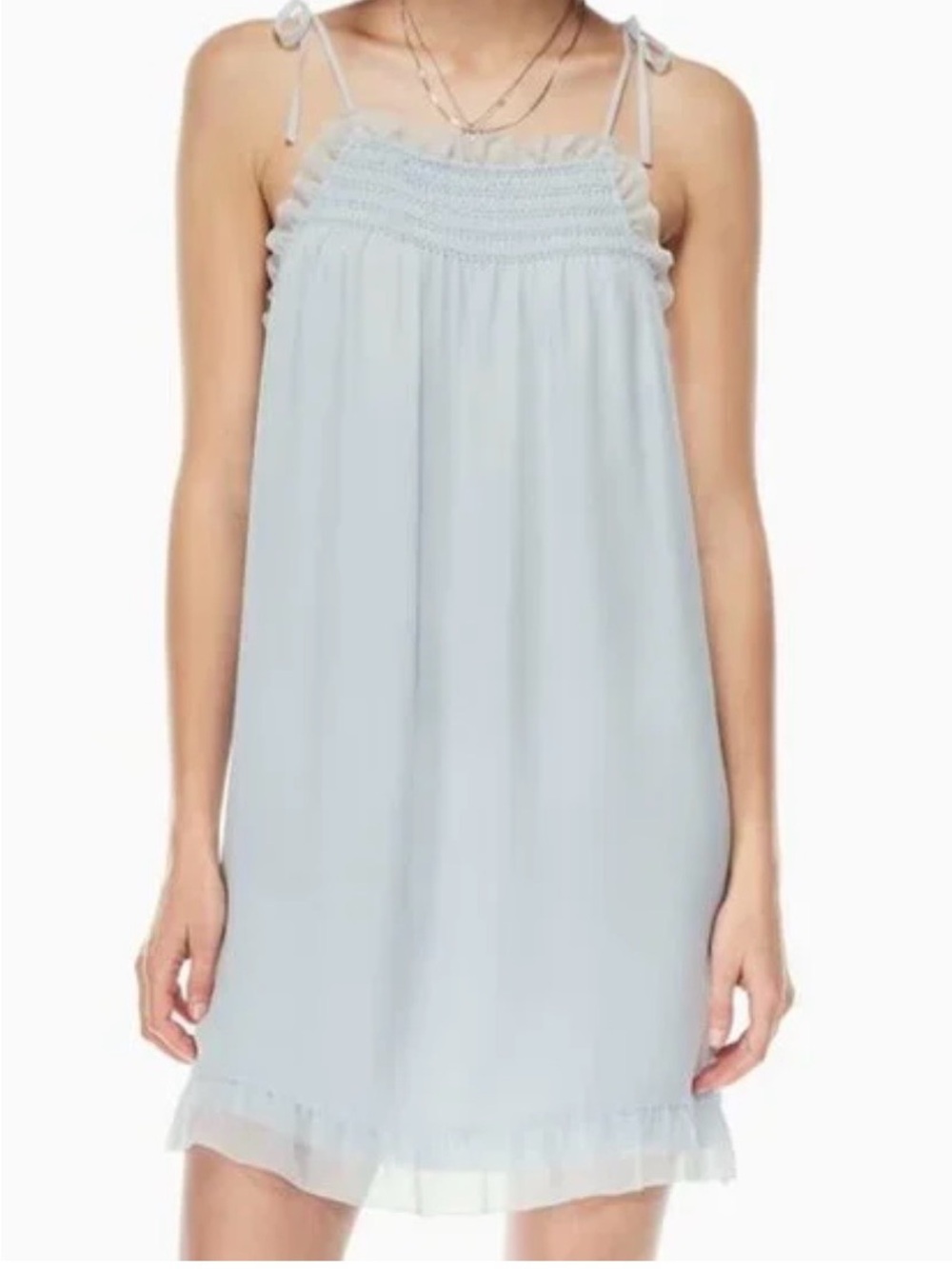 Wilfred Cathedral Smocked Spaghetti Strap Dress in Cream Size S. NWOT - Picture 10 of 11